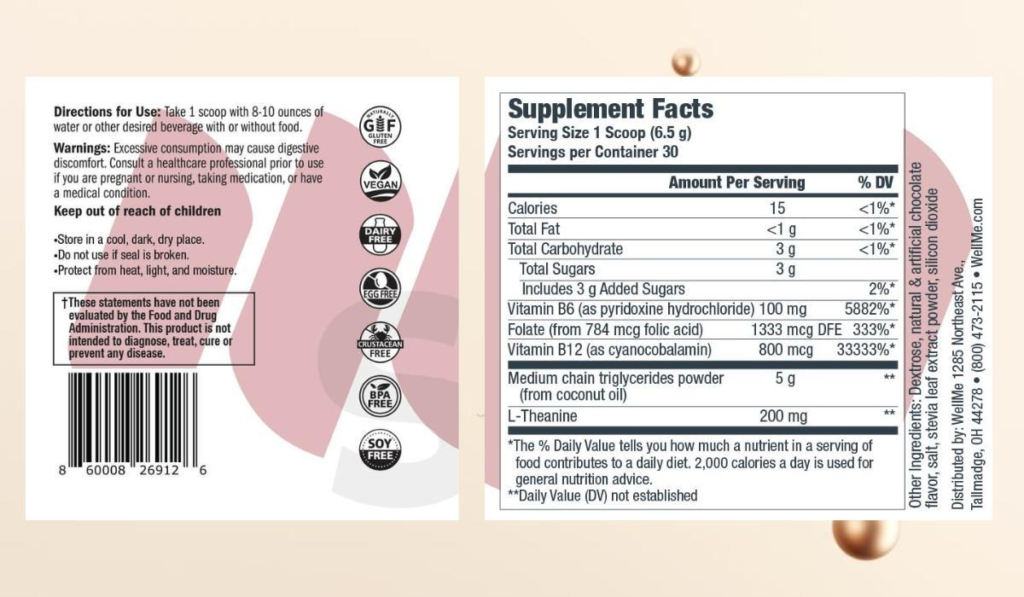 BioVanish Ingredients Label