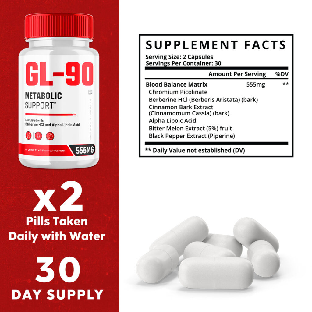 GL-90 Blood Sugar Support Ingredients Label