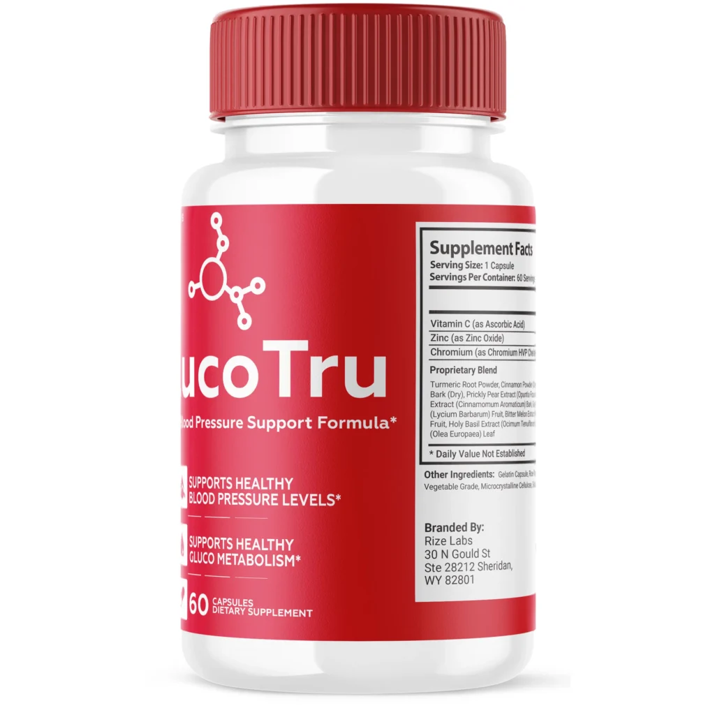 GlucoTru Ingredients Label