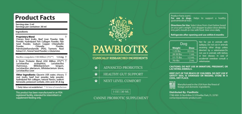 Pawbiotix Ingredients Label