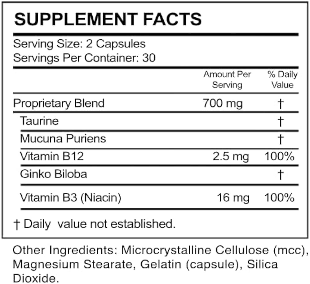 Q Charge Ingredients Label