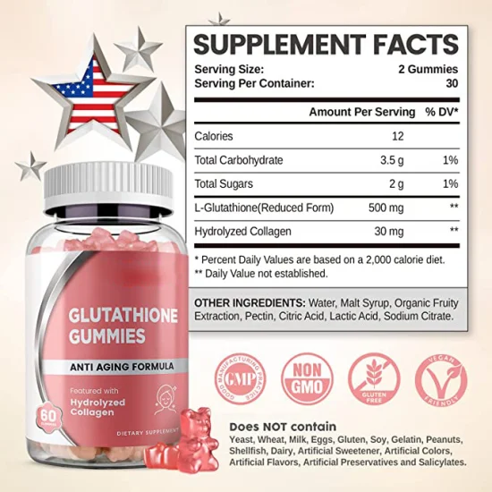 Glutathione Gummies Ingredients Labels