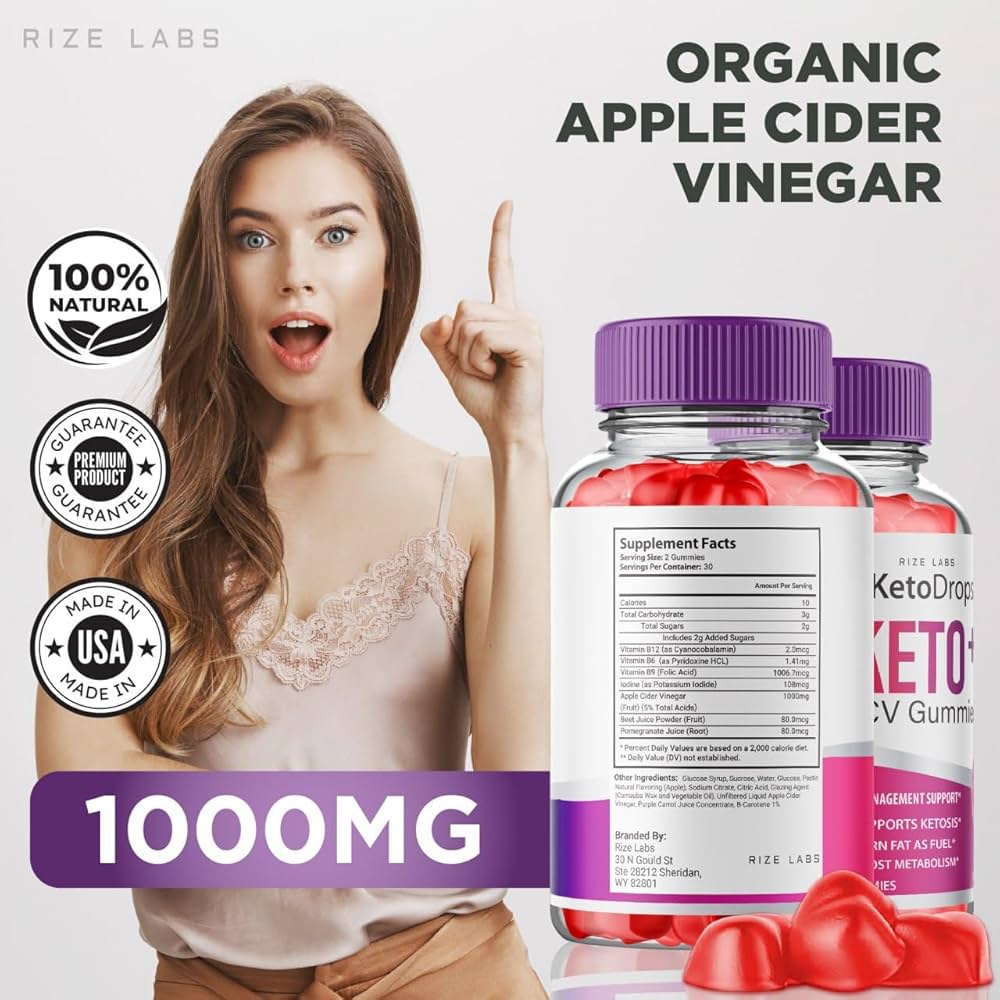 Keto Drops ACV Gummies Ingredients Label