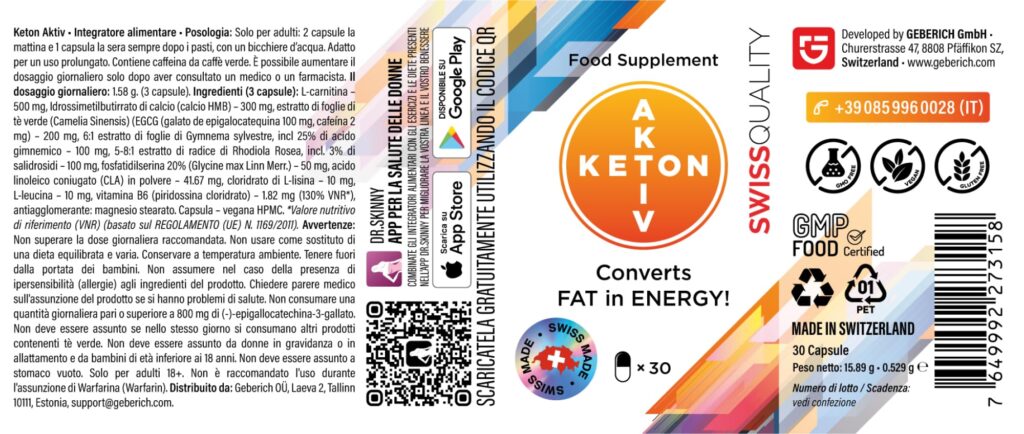 Keton Aktiv Ingredients Label