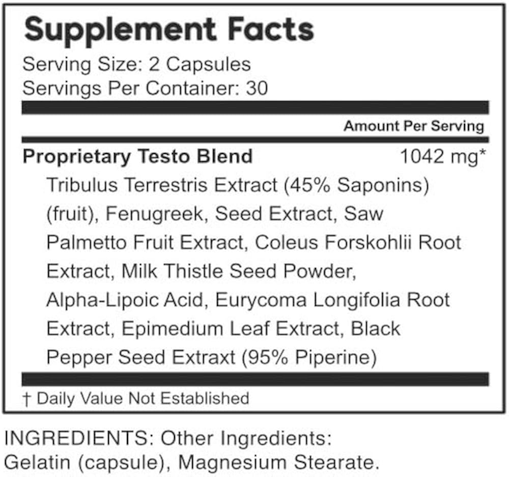 ProstaPure Advantage Ingredients Label