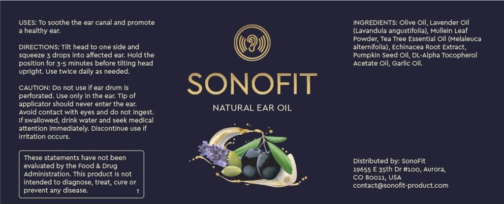 SonoFit Ingredients Label