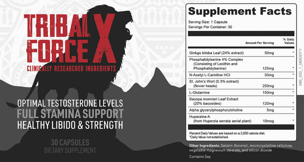 Tribalforce X Ingredients Label