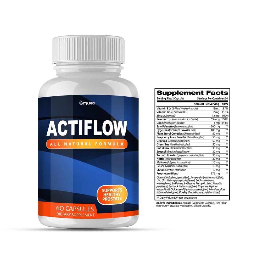 ActiFlow Ingredients Label