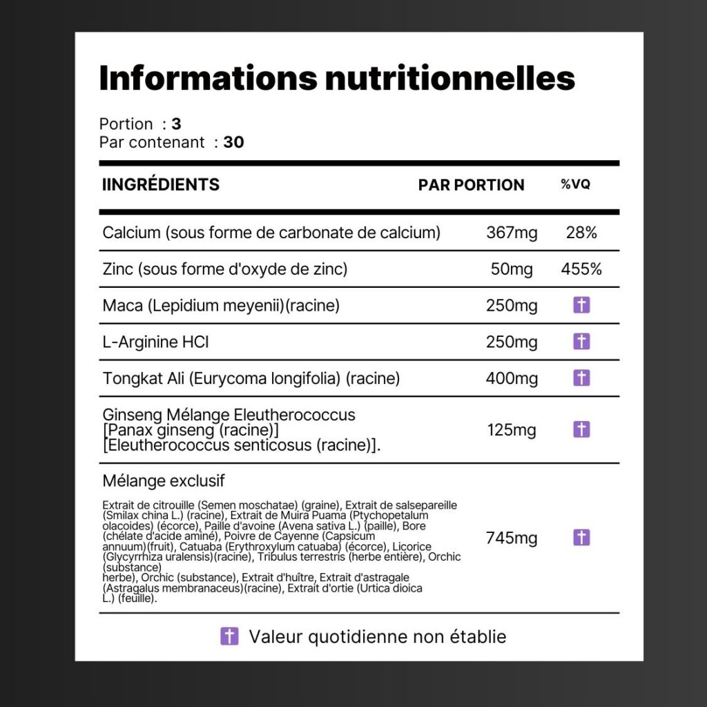 Alpha Boost Pro Ingredients Label