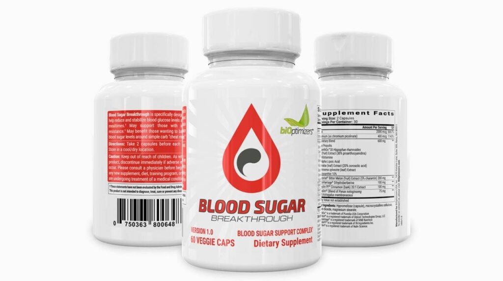 BiOptimizers Blood Sugar Breakthrough Ingredients Label