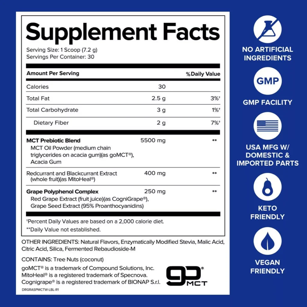 Gundry MD MCT Wellness Ingredients Label