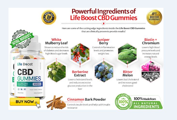 Life Boost CBD Blood Sugar Gummies Ingredients Label