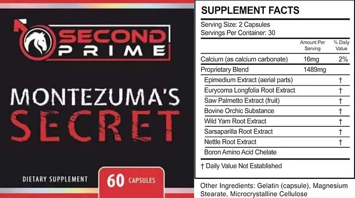 Montezuma Secret Ingredients Label