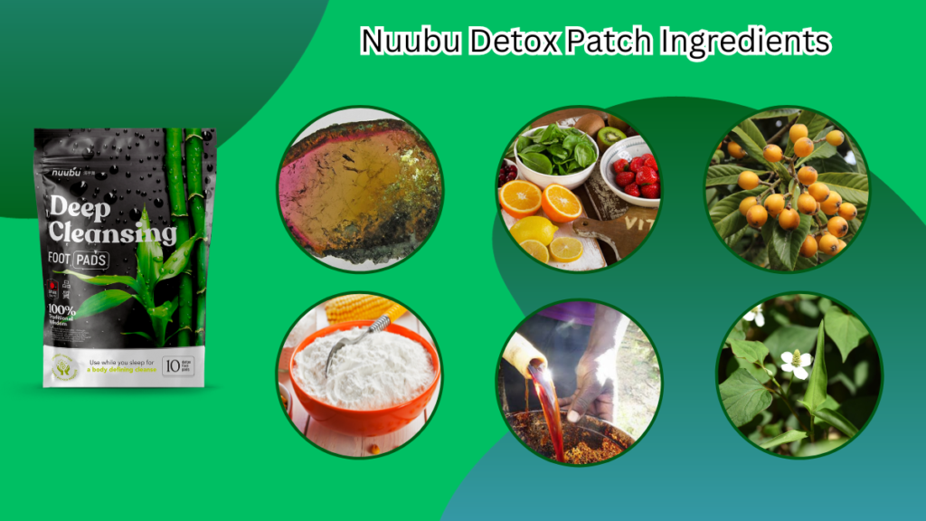 Nuubu Detox Foot Patch Ingredients Label