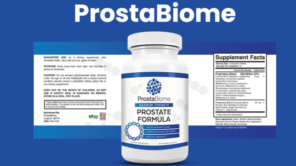 ProstaBiome Prostate Formula Ingredients Label