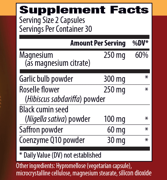 BP Zone Ingredients Label