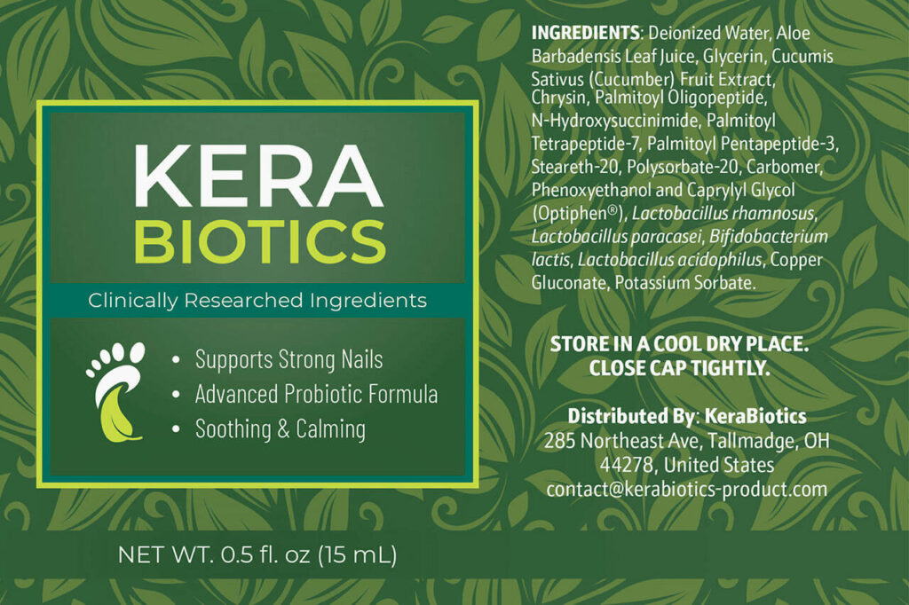 KeraBiotics Ingredients Label