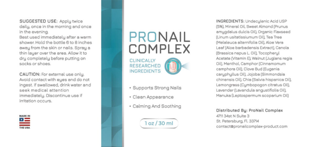 ProNail Complex Ingredients Label