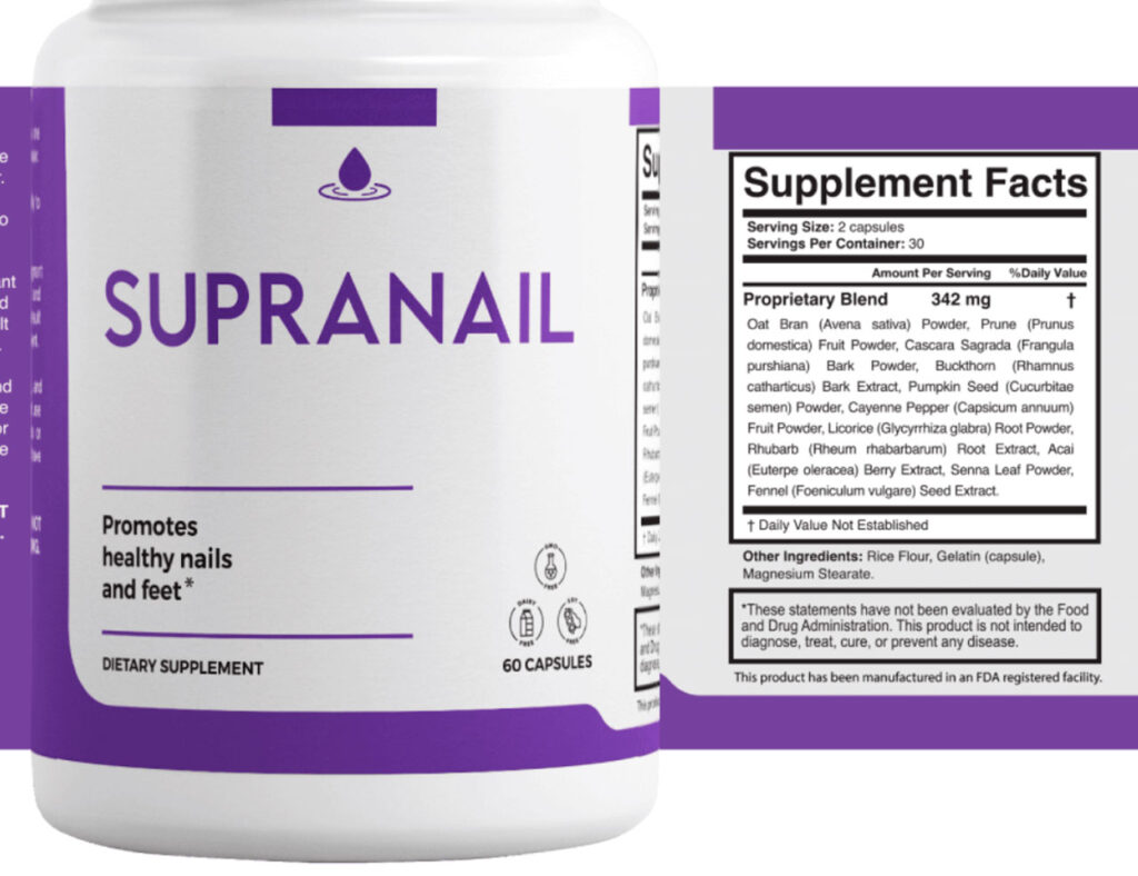 SupraNail Ingredients Label