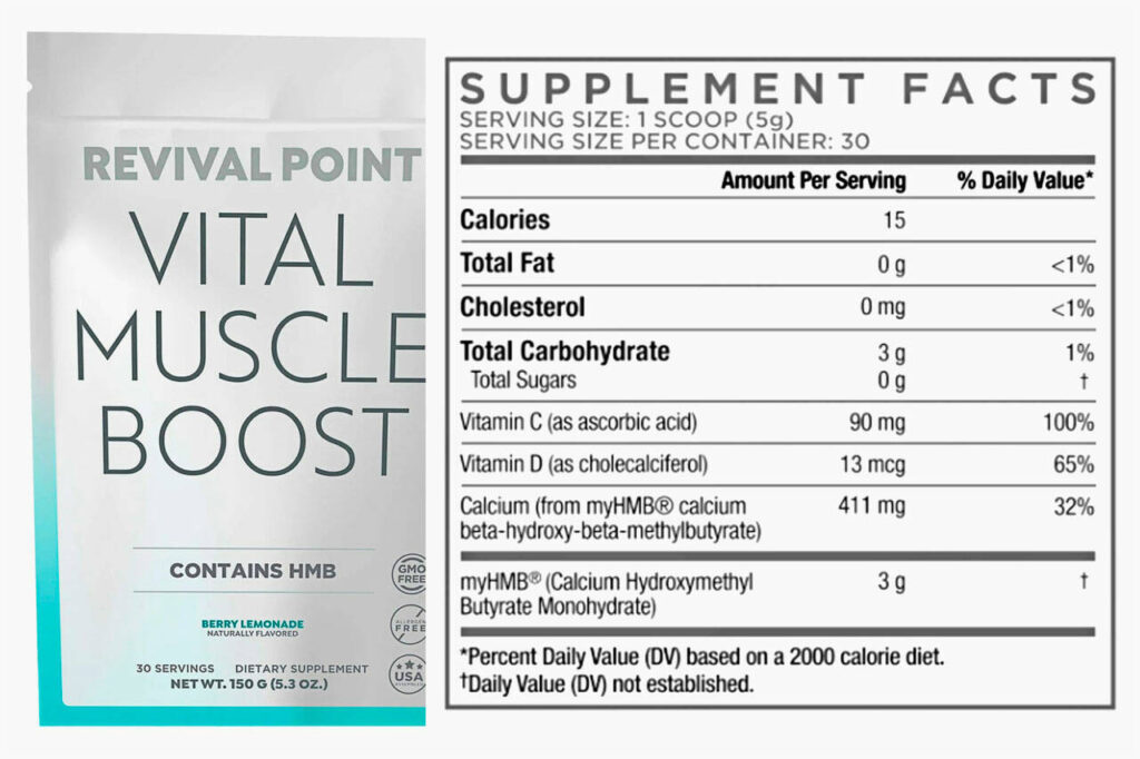 Vital Muscle Boost Ingredients Label